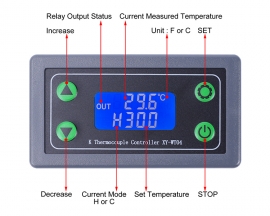 High Temperature Controller K-type Thermocouple -99~999C LCD Display 10A Relay Switch Controller